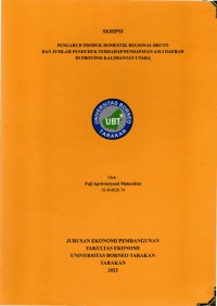 Pengaruh Produk Domestik Regional Bruto Dan Jumlah Penduduk Terhadap Pendapatan Asli Daeran Di Provinsi Kalimantan Utara