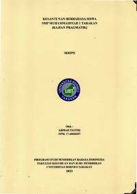 Kesantunan Berbahasa Siswa SMP Muhammadiyah 1 Tarakan (Kajian Pragmatik)