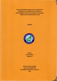 Pengaruh Profitabilitas Dan Likuiditas Terhadap Nilai Perusahaan Dengan Pertumbuhan Penjualan Sebagai Variabel Mediasi Pada Perusahaan LQ45