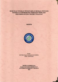 HUBUNGAN TINGKAT PENGETAHUAN REMAJA TENTANG KESEHATAN REPRODUKSI TERHADAP PERILAKU 
SEKS BEBAS DI SMA NEGERI 3 MALINAU