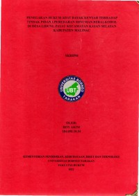 Penegakan Hukum Adat Dayak Kenyah Terhadap Tindak Pidana Peredaran Minuman Beralkohol Di Desa Lidung Payau Kecamatan Kayan Selatan Kabupaten Malinau