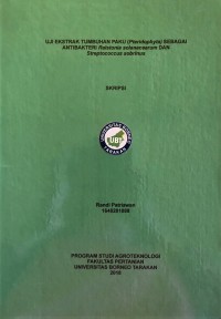 Uji Ekstrak Tumbuhan Paku (Pteridophyta) Sebagai Antibakteri Ralstonia solanacearum Dan Streptococcus sobrinus