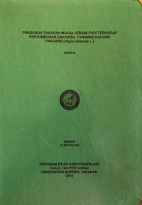 Pengaruh Takaran Mulsa Jerami Padi Terhadap Pertumbuhan Dan Hasil Tanaman Kacang Panjang (Vigna sinensis L.)