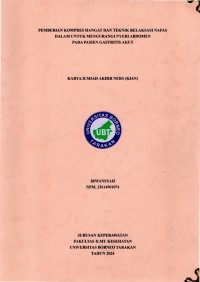 Pemberian Kompres Hangat Dan Teknik Relaksasi Nafas Dalam Untuk Mengurangi Nyeri Abdomen  Pada Pasien Gastritis Akut