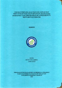 Ukuran Pertama Kali Matang Gonad Dan Tertangkap Pada Ikan Senangin (Eleutheronema tetradactylum) Yang Didaratkan Di Tangkahan CV. Mentari Pagi Sebatik