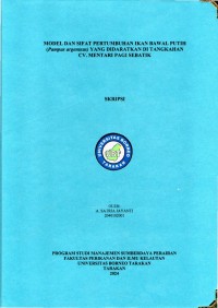 Model Dan Sifat Pertumbuhan Ikan Bawal Putih (Pampus argenteus) Yang Didaratkan Di Tangkahan CV. Mentari Pagi Sebatik