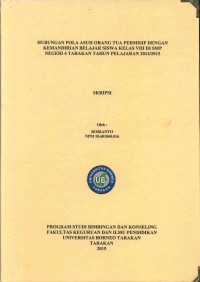 Hubungan Pola Asuh Orang Tua Permisif Dengan Kemandirian Belajar Siswa Kelas VIII Di SMP  Negeri 4 Tarakan Tahun Pelajaran 2014/2015