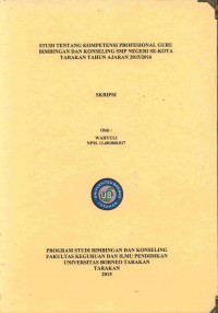 Studi Tentang Kompetensi Profesional Guru Bimbingan Dan Konseling SMP Negeri Se-Kota Tarakan Tahun Ajaran 2015/2016
