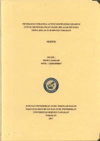 Penerapan Strategi Active Knowledge Sharing Untuk Meningkatkan Hasil Belajar IPS Pada Siswa Kelas IV–B SDN 013 Tarakan