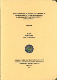Penerapan Model Pembelajaran Kooperatif Tipe Make A Match Untuk Meningkatkan Hasil Belajar IPA Pada Siswa Kelas V SDN 032 Tarakan
