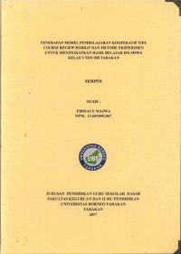 Penerapan Model Pembelajaran Kooperatif Tipe Course Review Horray Dan Metode Eksperimen Untuk Meningkatkan Hasil Belajar IPA Siswa Kelas V SDN 028 Tarakan