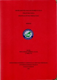 Probelamatika Dalam Pembentukan Peraturan Desa (studi Kasus Di Desa Malinau Kota)