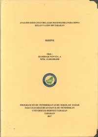 Analisis Kesulitan Belajar Matematika Pada Siswa Kelas V-A SDN 009 Tarakan