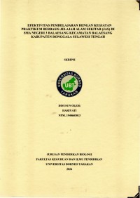 EFEKTIVITAS PEMBELAJARAN DENGAN KEGIATAN PRAKTIKUM BERBASIS JELAJAH ALAM SEKITAR (JAS) DI SMA NEGERI 3 BALAESANG KECAMATAN BALAESANG KABUPATEN DONGGALA SULAWESI TENGAH