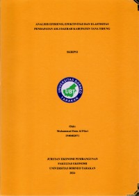 ANALISIS EFISIENSI, EFEKTIVITAS DAN ELASTISITAS PENDAPATAN ASLI DAERAH KABUPATEN TANA TIDUNG
