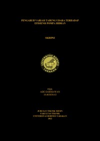Pengaruh Variasi Tabung Udara Terhadap Efisiensi Pompa Hidram