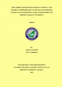The Correlation Between Digital Literacy And Reading Comprehension Of The Second Semester Students Of English Education Of Department Of Borneo Tarakan University