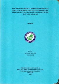 Pengaruh Penambahan Probiotik Em4 Dengan Dosis Yang Berbeda Pada Pakan Terhadap Laju Pertumbuhan Dan Kelangsungan Hidup Benih Ikan Lele (Clarias Sp)