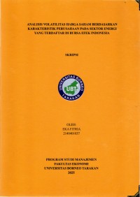 ANALISIS VOLATILITAS HARGA SAHAM BERDASARKAN KARAKTERISTIK PERUSAHAAN PADA SEKTOR ENERGI YANG TERDAFTAR DI BURSA EFEK INDONESIA
