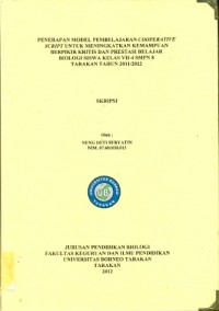 Penerapan Model Pembelajaran Cooperative Script Untuk Meningkatkan Kemampuan Berpikir Kritis Dan Prestasi Belajar  Biologi Siswa Kelas VII-4 SMPN 8  Tarakan Tahun 2011/2012