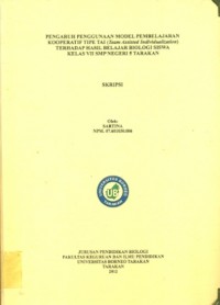 Pengaruh Penggunaan Model Pembelajaran Kooperatif Tipe TAI (Team Assisted Individualization) Terhadap Hasil Belajar Biologi Siswa  Kelas VII SMP Negeri 5 Tarakan
