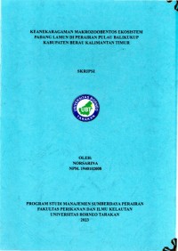 Keanekaragaman Makrozoobentos Ekosistem Padang Lamun Di Perairan Pulau Balikukup Kabupaten Berau Kalimantan Timur
