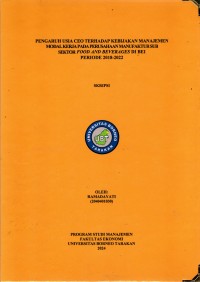Pengaruh Usia CEO Terhadap Kebijakan Manajemen Modal Kerja Pada Perusahaan Manufaktur Sub Sektor  Food And Beverages Di BEI Periode 2018-2022