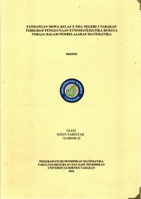 Pandangan Siswa Kelas X SMA Negeri 3 Tarakan Terhadap Penggunaan Etnomatematika Budaya Toraja Dalam Pembelajaran Matematika