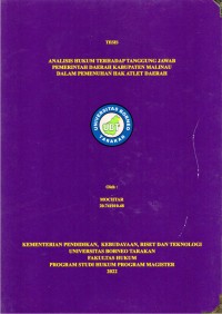 Analisis Hukum Terhadap Tanggungjawab Pemerintah Daerah Kabupaten Malinau Dalam Pemenuhan Hak Atlet Daerah