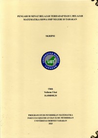 Pengaruh Minat Belajar Terhadap Hasil Belajar Matematika Siswa SMP Negeri 10 Tarakan