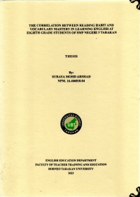 The Correlation Between Reading Habit And Vocabulary Mastery In Learning English At Eighth Grade Students Of SMP Negeri 3 Tarakan