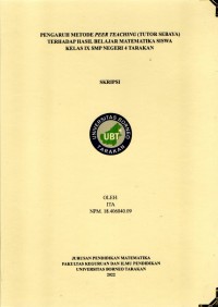 Pengaruh Metode Peer Teaching (Tutor Sebaya) Terhadap Hasil Belajar Matematika Siswa Kelas IX SMP Negeri 4 Tarakan