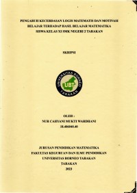 Pengaruh Kecerdasan Logis Matematis Dan Motivasi Belajar Terhadap Hasil Belajar Matematika Siswa Kelas XI SMK Negeri 2 Tarakan