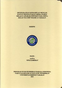 Meningkatkan Kemampuan Menulis Pantun Menggunakan Media Puzzle Melalui Aplikasi Powtoon Pada Siswa Kelas VII-2 SMP Negeri 12 Tarakan