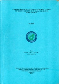 Studi Kondisi Fitoplankton Di Perairan Tambak Tradisional Kelurahan Karang Harapan Kota Tarakan