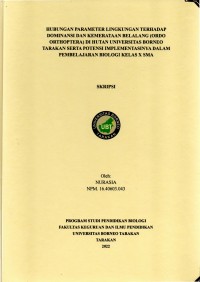 Hubungan Parameter Lingkungan Terhadap Dominansi Dan Kemerataan Belalang (Ordo Orthoptera) Di Hutan Universitas Borneo Tarakan Serta Potensi Implementasinya Dalam Pembelajaran Biologi Kelas X SMA