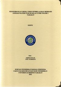 Pengembangan Media Video Pembelajaran Berbasis Animasi Materi Puisi Di Kelas X SMK Negeri 1 Tarakan