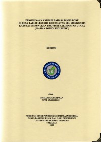 Penggunaan Variasi Bahasa Bugis Bone Di Desa Tabur Lestari Kecamatan Sei Menggaris Kabupaten Nunukan Provinsi Kalimantan Utara (Kajian Sosiolinguistik)