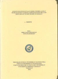 Efektivitas Penggunaan Model Pembelajaran Problem Based Learning Terhadap Hasil Belajar Siswa Kelas VII SMP Negeri 10 Tarakan