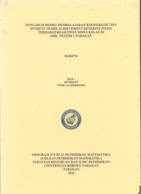Pengaruh Model Pembelajaran Kooperatif Tipe Student Teams-Achievement Divisions (STAD) Terhadap Keaktifan Siswa Kelas XI SMK Negeri 1 Tarakan