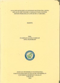 Analisis Kemampuan Koneksi Matematika Siswa Kelas IX SMP Negeri 4 Tarakan Pada Materi Sistem Persamaan Linear Dua Variabel