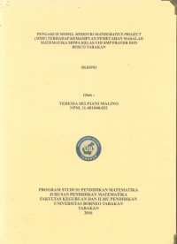 Pengaruh Model Missouri Mathematics Project (MMP) Terhadap Kemampuan Pemecahan Masalah Matematika Siswa Kelas VIII SMP Frater Don Bosco Tarakan
