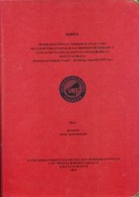 Penerapan Pidana Terhadap Anak Yang Mengemudikan Kendaraan Bermotor Roda Dua Yang Karena Kelalaiannya Menyebabkan Matinya Orang (Studi Kasus Putusan Nomor : 20/PID.SUS.Anak/2015/PN.TAR)