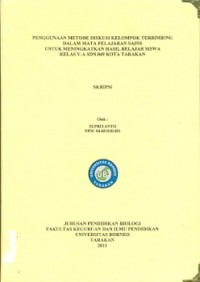 Penggunaan Metode Diskusi Kelompok Terbimbing Dalam Mata Pelajaran Sains Untuk Meningkatkan Hasil Belajar Siswa Kelas VA SDN. 049 Kota Tarakan
