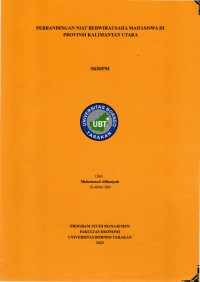 Perbandingan Niat Berwirausaha Mahasiswa Di Provinsi Kalimantan Utara