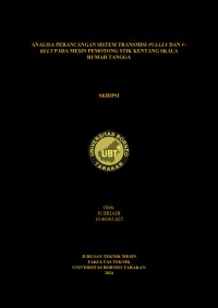 Analisa Perancangan Sistem Transmisi Pulley Dan V-Belt Pada Mesin Pemotong Stik Kentang Skala Rumah Tangga