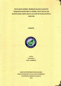 Pengaruh Model Problem Based Learning Terhadap Kemampuan Pemecahan Masalah Matematika Siswa Kelas IX SMP Mutiara Bangsa Sebatik