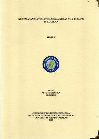 Kecemasan Matematika Siswa Kelas VII-2 Di SMPN 10 Tarakan