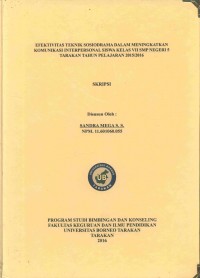 Efektivitas Teknik Sosiodrama Dalam Meningkatkan Komunikasi Interpersonal Siswa Kelas VII SMP Negeri 5 Tarakan Tahun Pelajaran 2015/2016