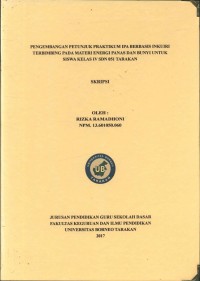 Pengembangan Petunjuk Praktikum IPA Berbasis Inkuiri Terbimbing Pada Materi Energi Panas Dan Bunyi Untuk Siswa Kelas IV SDN 051 Tarakan